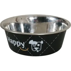 ZOLUX Happy Ecuelle en Inox pour Chien Noir 21 cm 1,5 L pas cher