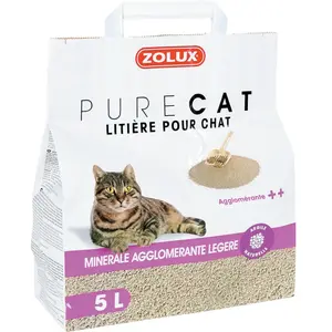 Zolux Litière pour Chat Pure Cat minérale agglomérante légère 5 LVendu parcdiscount