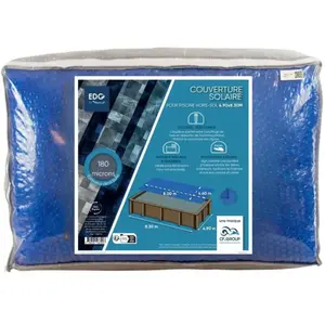 Bache Solaire 460x800 Bleue Foncée 180 Microns Sans Ourlet EDG pour piscine tubulaire 470x810 pas cher
