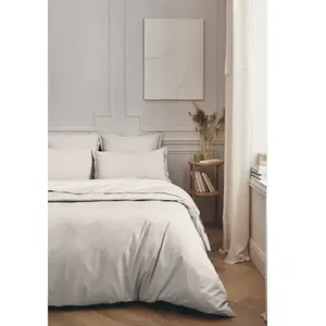 Essix - Housse de couette Royal Line Percale de Coton Gris Perle 140 x... pas cher