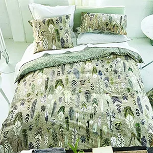 Designers Guild Housse de couette imprimée en percale de coton, Quill natural