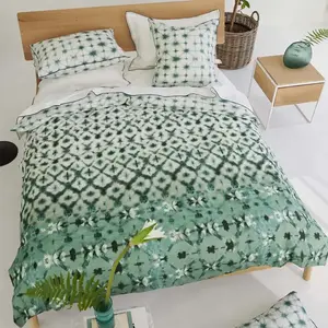 Housse de Couette imprimée en Percale de Coton, Karaoshi Celadon, 140 ...