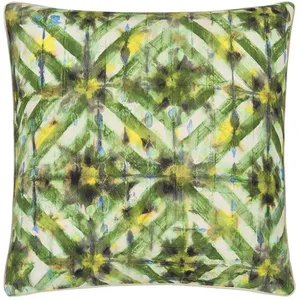 Housse de coussin - DESIGNERS GUILD - Parquet Batik - Coton Vert Forêt - 60x60cm - Contemporain pas cher