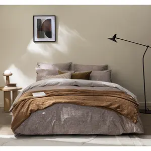 Essix Housse De Couette En Percale De Coton Beige 200 X 200 Cm pas cher