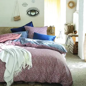 ESSIX Housse de Couette Imprimée en Coton, 240cm x 220cm, Bleu Nuit/Rouille, Clin d'oeilVendu paramazon