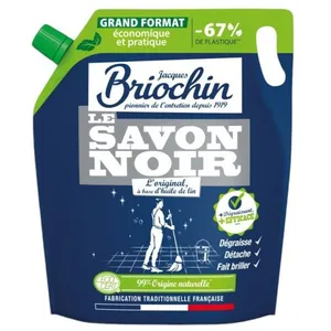 Savon noir - Liquide - Nettoie, dégraisse et détache - Naturel - 1,6L - Briochin pas cher