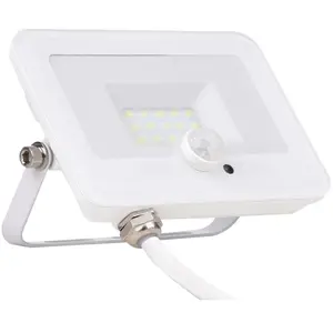 Projecteur plat + détecteur de mouvement IP65 1000lm - Blanc - Voltman pas cher