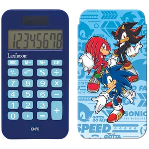 Lexibook, SEGA Sonic The Hedgedog, Calculatrice de Poche avec Couvercle de Protection, Fonctions classiques et évoluées, à piles et solaire, Bleu, C45SN