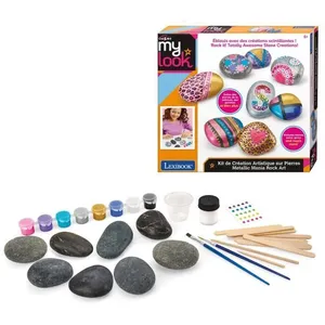 Lexibook Kit de Création Artistique sur Pierres avec Effet Métallique