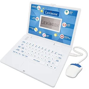 Lexibook, Portable éducatif et bilingue italien/anglais, jouet avec 124 activités pour apprendre les mathématiques, dactylographie, logique, lecture de l'horloge, jeux et musique, blanc, JC598i5 pas cher