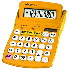 Lexibook, Calculatrice de bureau FRUITIES® avec écran inclinable, 10 chiffres, Fonctions basiques et avancées, Larges touches, Solaire et à piles, Jaune, C210D pas cher