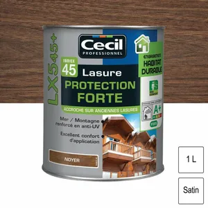 Lasure Protection Forte LX545+ Noyer satin 1L CecilVendu parcdiscount
