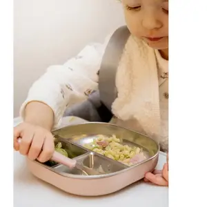 Béaba Assiette compartimentée inox Barbe à papa pas cher