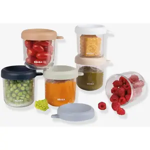 Béaba Coffret 6 portions verre 250 ml Natural color mix pas cher