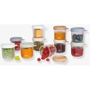 Béaba Coffret 10 portions verre 250 ml Natural color mix pas cher