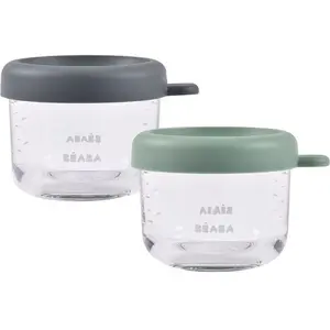 Béaba Lot de 2 portions verre 150 ml Mineral / Vert sauge pas cher