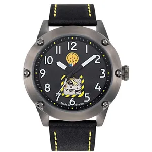 Montre - LIP - Automatique Cuir Noir - Etanche 100m - PAF pas cher