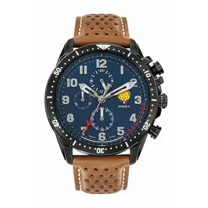 Comparateur de prix : Montre Patrouille de France Chronographe Cadran Bleu Cuir Marron A4-100C-668133