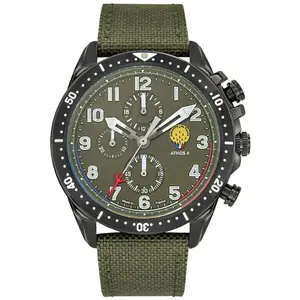 Montre Patrouille de France Chronographe Cadran et Bracelet Kaki A4-100C-668134 pas cher