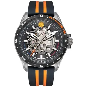 Montre Automatique Patrouille de France Silicone Noir et Orange A5-100PRS-668118 pas cher