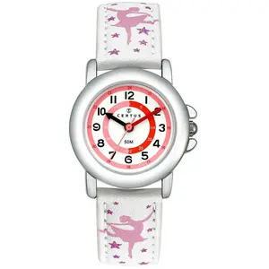Montre Enfant Certus - Cuir Blanc - Quartz - Analogique - Fille pas cher