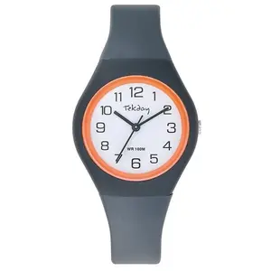 Montre Junior - TEKDAY - 654851 - Silicone Gris - Étanchéité 10 Atm - Style Tendance pas cher