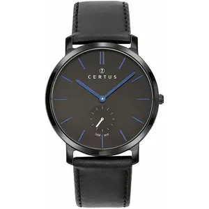 Montre Certus Homme Cuir Noir 611062 pas cher
