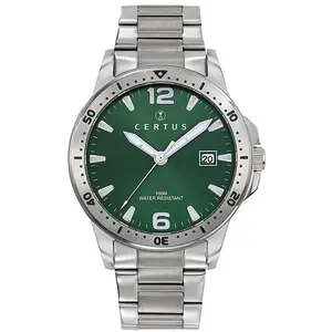 Bracelet acier homme - CERTUS - Montre Certus acier fond vert - Couleur de la matière:Blanc pas cher
