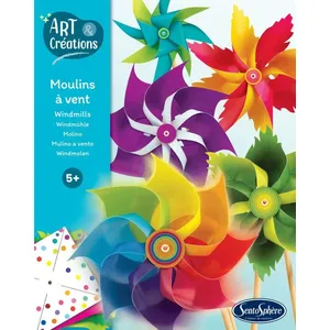 SentoSphere Kit créatif - SENTOSPHÈRE - Moulins à Vent - 6 moulins colorés - Activité éducative - Fabrication française pas cher