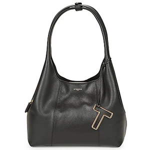 Sac à main - LE TANNEUR - Juliette - Cuir vachette pleine fleur - Noir - Porté épaule pas cher