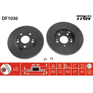 Remschijf voor DF1036 TRW pas cher