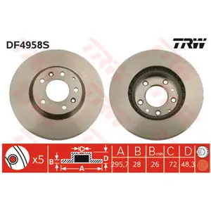 TRW Disques de frein pour MAZDA: CX-7, CX-9 (Ref: DF4958S) pas cher