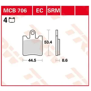 TRW MCB706SRM Plaquette de Frein pas cher