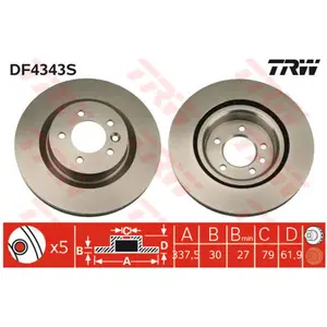 TRW DF4343S Disque de Frein pas cher