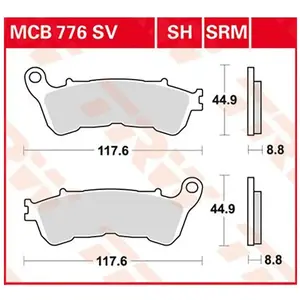 Comparateur de prix : TRW MCB776SH Plaquettes de Freins Sinter Street, TÜV Homologué