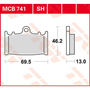 TRW Lucas Sintered voering MCB741SH pas cher