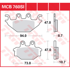 TRW MCB760SI Plaquettes de Freins Sinter, TÜV Homologué