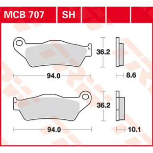 TRW MCB707SH Plaquettes de Freins Sinter Street, TÜV Homologué pas cher