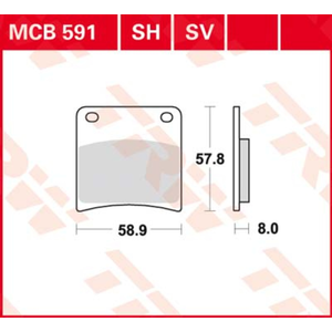TRW MCB591SH Plaquette de Frein pas cher