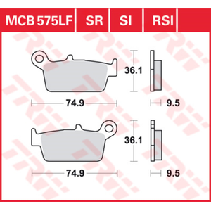 TRW MCB575RSI Plaquettes de Freins Sinter, TÜV Homologué pas cher