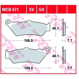 Comparateur de prix : TRW MCB671SV Plaquettes de Freins Sinter Street, TÜV Homologué