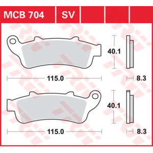Générique TRW MCB704SV Plaquettes de Freins Sinter Street, TV Homologué pas cher