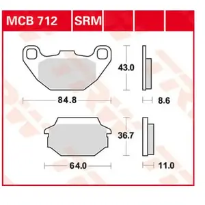 Comparateur de prix : TRW MCB712 Plaquette de Frein