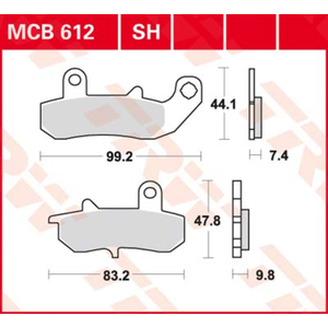 TRW Lucas Sintered voering MCB612SH pas cher
