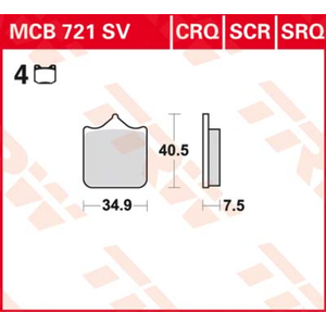 Comparateur de prix : TRW MCB721SV Plaquette de Frein