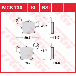 TRW MCB730RSI Plaquette de Frein pas cher