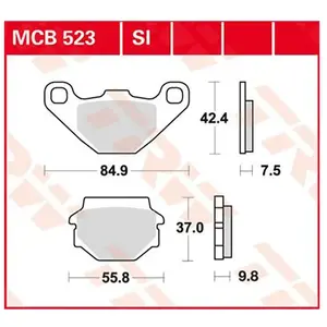 TRW MCB523SI Plaquettes de Freins Sinter, TÜV Homologué pas cher