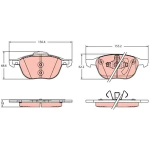 TRW Plaquettes de frein X4 pour MAZDA: 5, 3 & FORD: Focus, Connect, C-Max, Ecosport, Kuga & VOLVO: V50, V40, C70, S40, C30 (Ref: GDB2348) pas cher