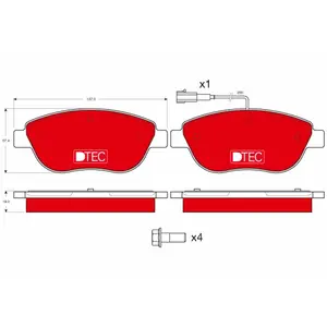 Remblokken set GDB1483DTE TRW pas cher