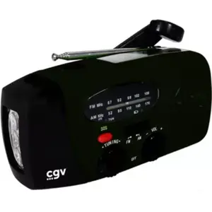 Radio FM CGV de survie à manivelle noir pas cher